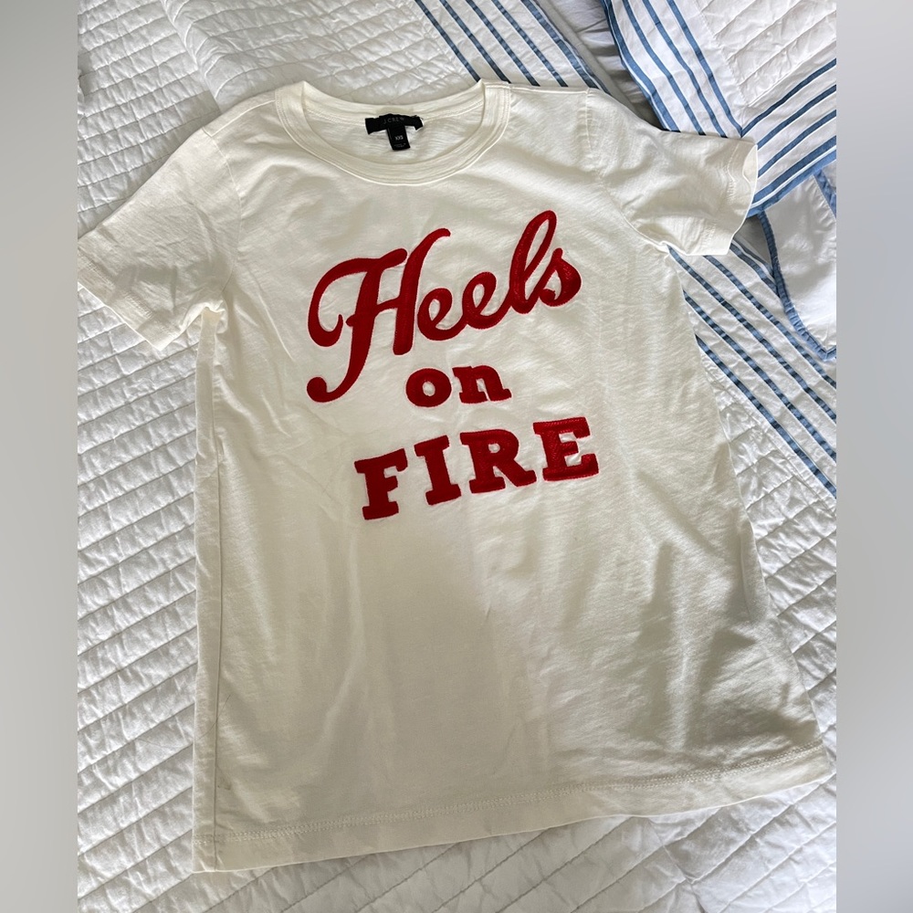 J. Crew Heels on Fire Tshirt